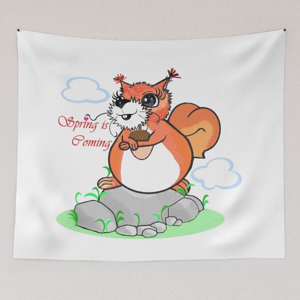 Item preview, Happy squirrel - Spring is coming  designed and sold by Shirley cute art .