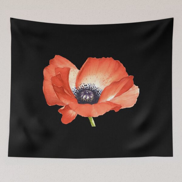 Item preview, red poppy flower image for prints on tshirt mahsa watercolor artist transparent designed and sold by joshuamanzhmf.
