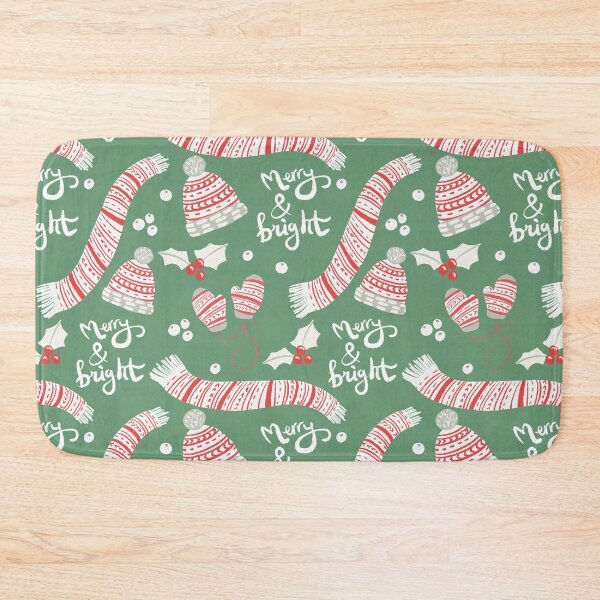 Item preview, Merry and bright winter hats christmas seamless pattern designed and sold by pinkyfish1010.