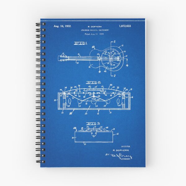 Item preview, 1932 R. Dopyera Dobro Guitar Patent Drawing designed and sold by Michael Kessel.