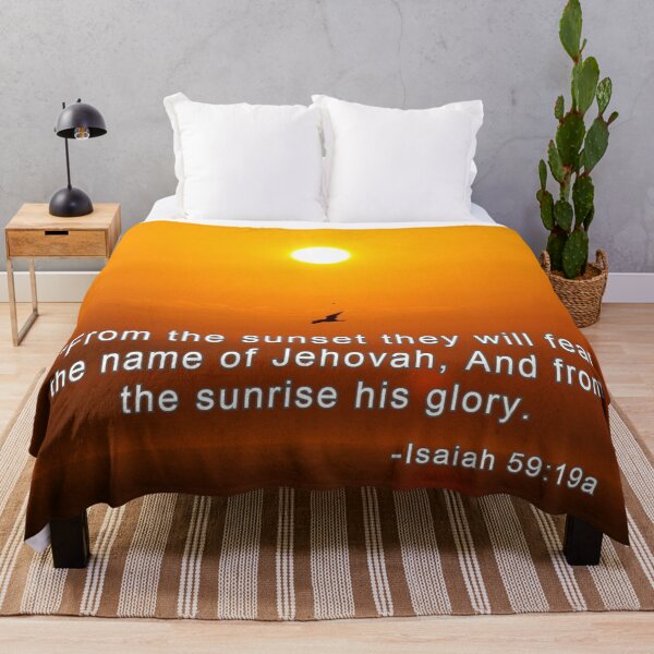 Item preview, WATERSCAPES #35 - Golden Ocean Sunrise/Sunset with Lone Seagull - Bible Verse Isaiah 59:19 designed and sold by DEL-Productions.