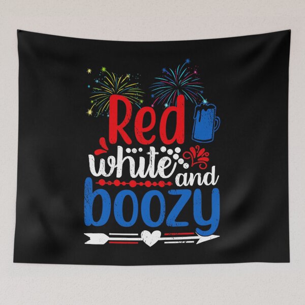 Item preview, red white and boozy alcohol booze 4th of july beer party haselshirt transparent designed and sold by joshuamanzhmf.