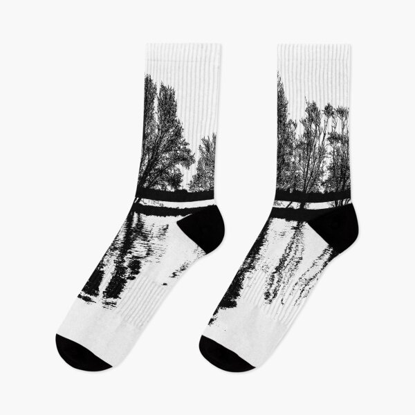 Item preview, Black white Mountain Lake 1 of 2 designed and sold by ChristinasMess.