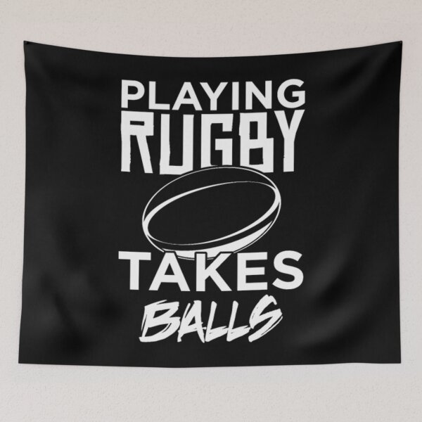 Item preview, Playing Rugby Takes Balls Adult Humor Pun graphic designed and sold by MrDuyHung.