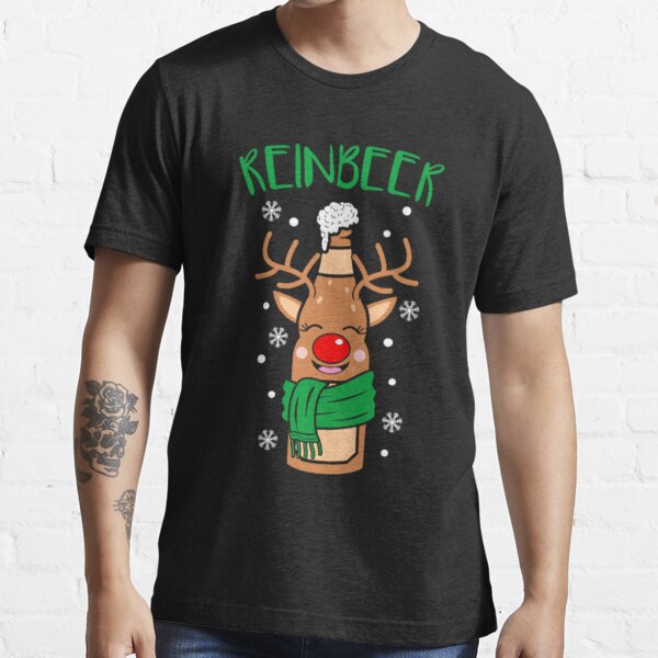  REINBEER BEER T-shirt X-mas Reindeer Christmas Beer Bottle :  Clothing, Shoes & Jewelry