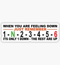 Motorcycle gear change, 6 speed, 1 down, 5 up (for light colours) Sticker