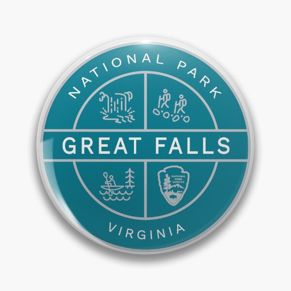 Item preview, Great Falls National Park Heraldic Logo Teal designed and sold by VanyaKar.