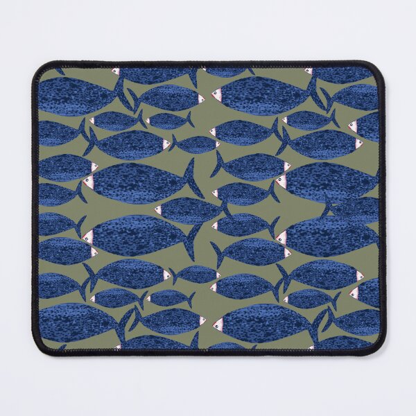 Item preview, many fish of different sizes have blue blue green grey background designed and sold by UnloveToy10.
