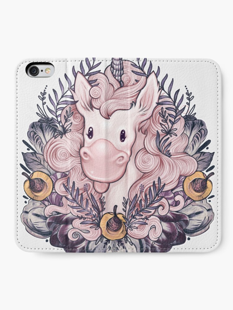 Alternate view of A Majestic Apricot Unicorn iPhone Wallet