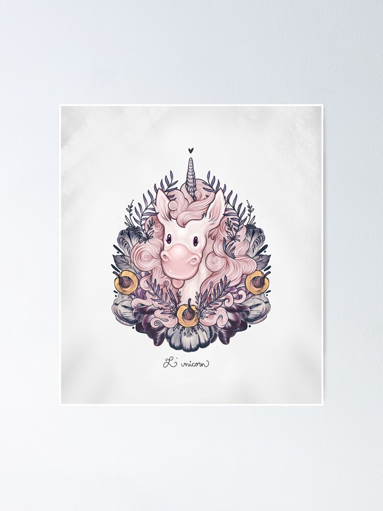 Alternate view of A Majestic Apricot Unicorn Poster
