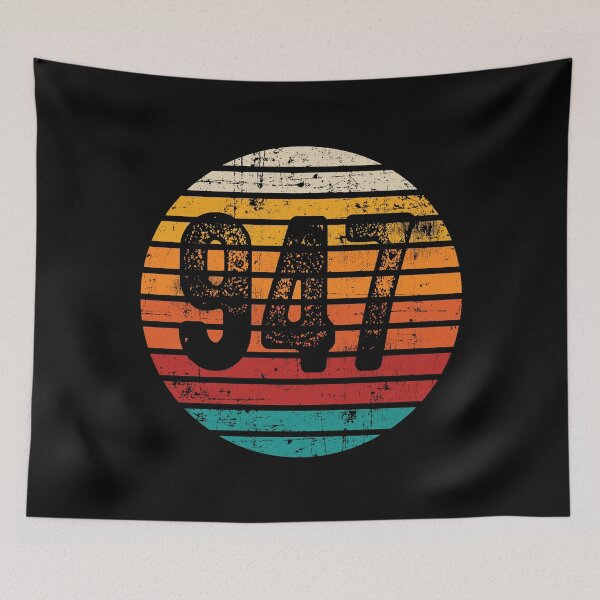 Item preview, Distressed Vintage Sunset 947 Area Code designed and sold by Gold Wings Tees.