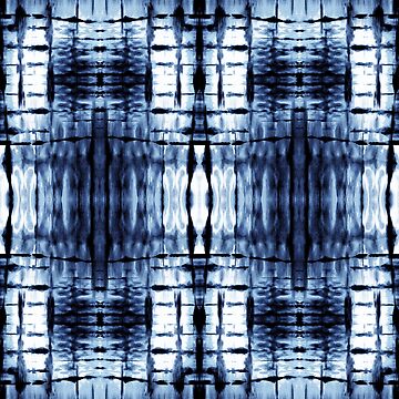 Artwork thumbnail, Blue Shibori Plaid by Nina May Designs