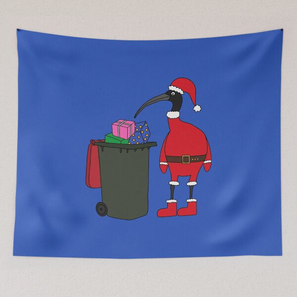 Item preview, Bin Chicken Santa on Blue designed and sold by Digitaldingo.