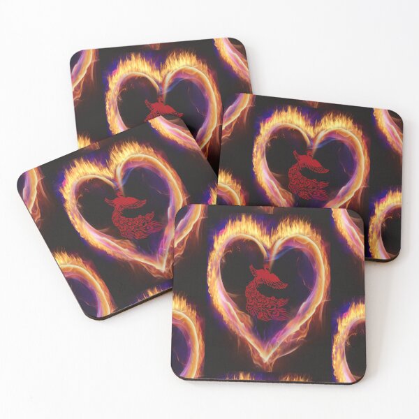 Item preview, RED PHOENIX IN A HEART OF FIRE designed and sold by sailorsam1805.