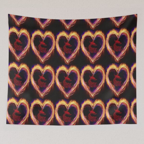 Item preview, RED PHOENIX IN A HEART OF FIRE designed and sold by sailorsam1805.