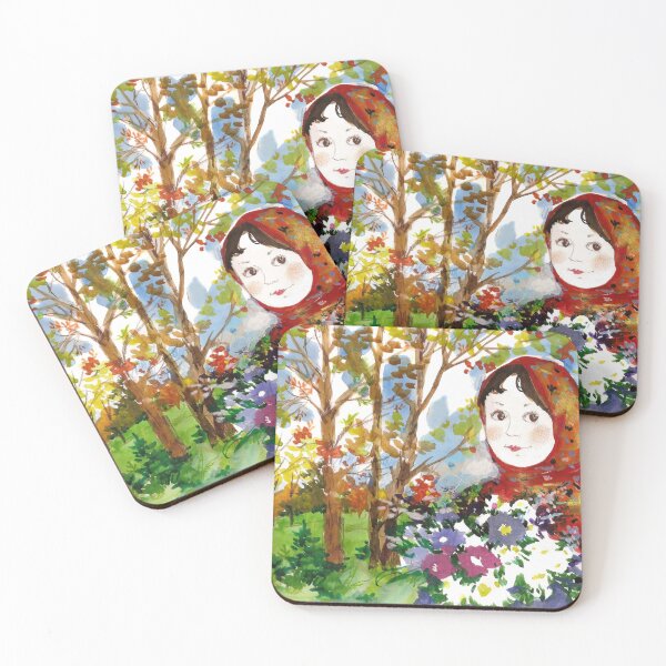 Item preview, Watercolor. Portrait of a Girl with a Flower Bouquet designed and sold by NorroenDyrd.