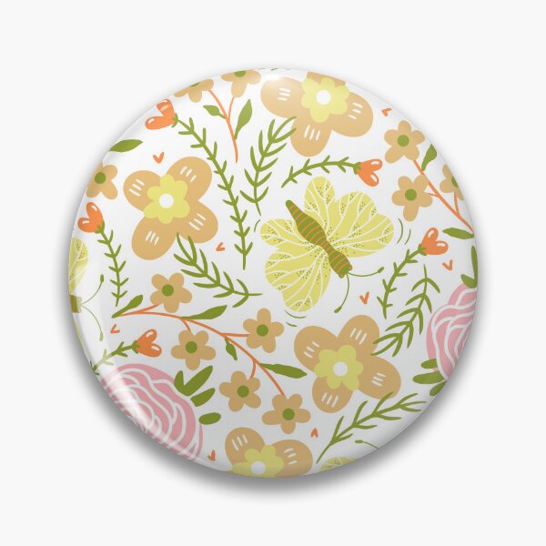Item preview, Pink And Yellow Floral Pattern With Butterflies  designed and sold by XbaeX.