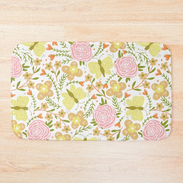 Item preview, Pink And Yellow Floral Pattern With Butterflies  designed and sold by XbaeX.
