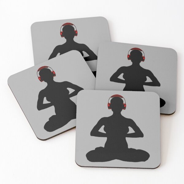 Item preview, Meditating Woman w/ Red Headphones designed and sold by RealmsBeyond.