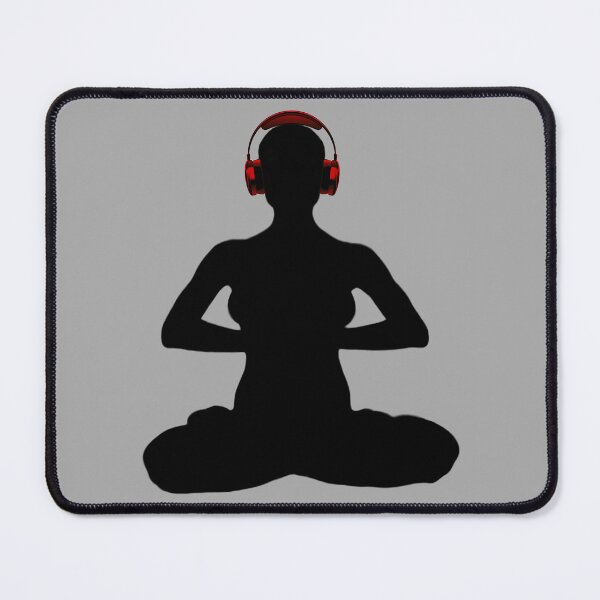Item preview, Meditating Woman w/ Red Headphones designed and sold by RealmsBeyond.