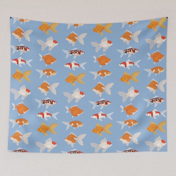Item preview, Types Of Goldfish (Blue Background) designed and sold by Charloote.
