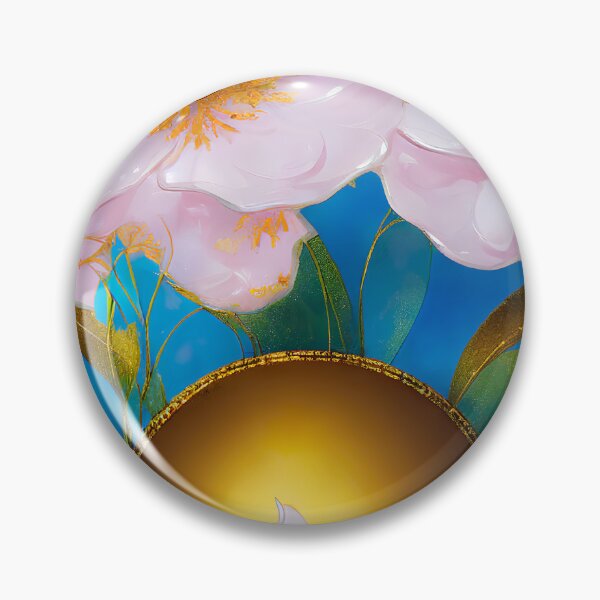 Item preview, Pearlescent Flowers Gold Pinks designed and sold by @adorcharm Modern & Classic AI Art.