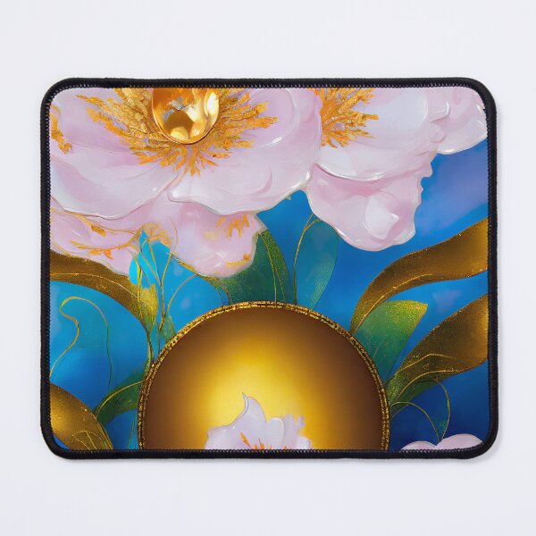 Item preview, Pearlescent Flowers Gold Pinks designed and sold by @adorcharm Modern & Classic AI Art.