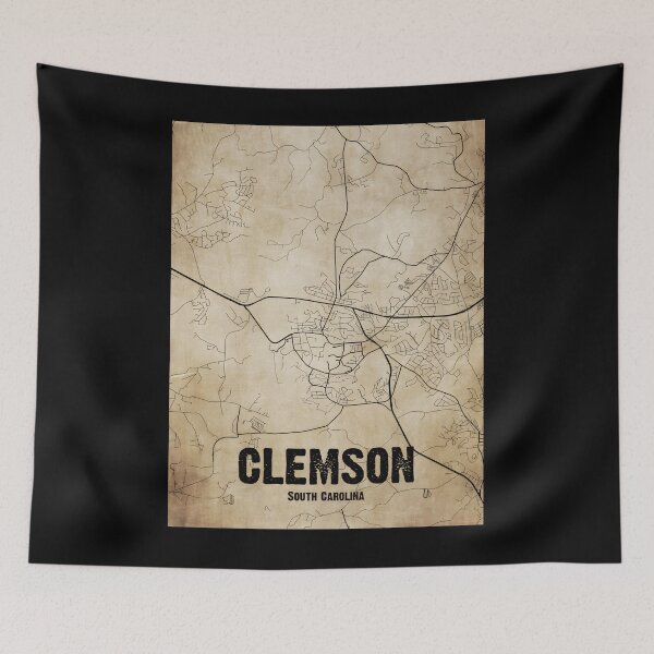 Artikelvorschau, Vintage Clemson South Carolina Karte Vintage Karte von Clemson South Carolina Clemson Karte Classic T-S entworfen und verkauft von vodjapoodya.