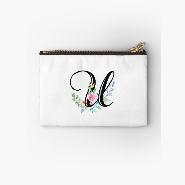 Aperçu de l'œuvre Girly Aquarelle Floral Initial - U créée et vendue par Grafixmom.