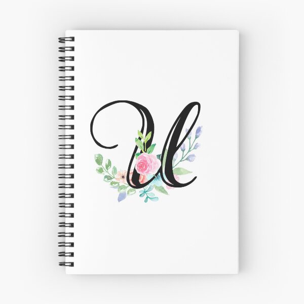 Artikelvorschau, Girly Aquarell Floral Initial - U entworfen und verkauft von Grafixmom.
