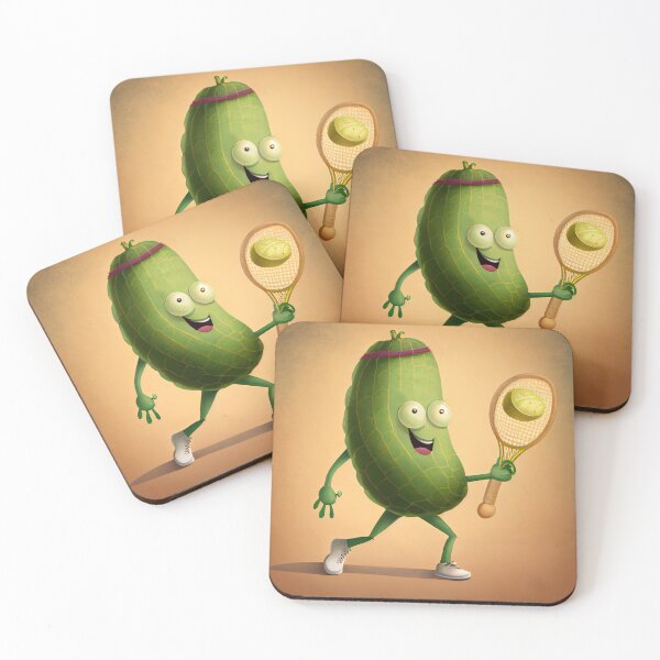 Item preview, Pickle Playing Tennis Pickleball Digital Painting designed and sold by CodeAndColors.