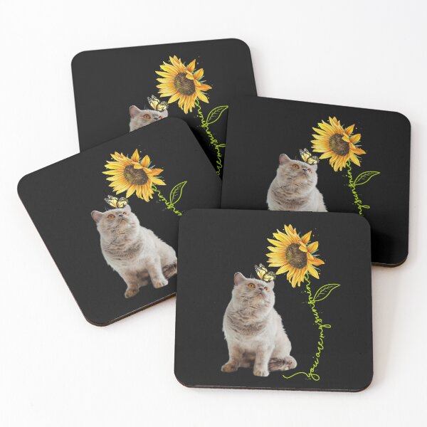 Item preview, You're My Sunshine Sunflower Butterfly Brown Chubby Cat  designed and sold by Barnissim.