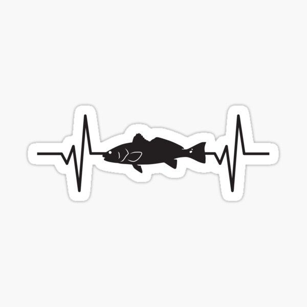 Heartbeat / Pulse - Redfish Fish Sticker for Sale by SandpiperDesign