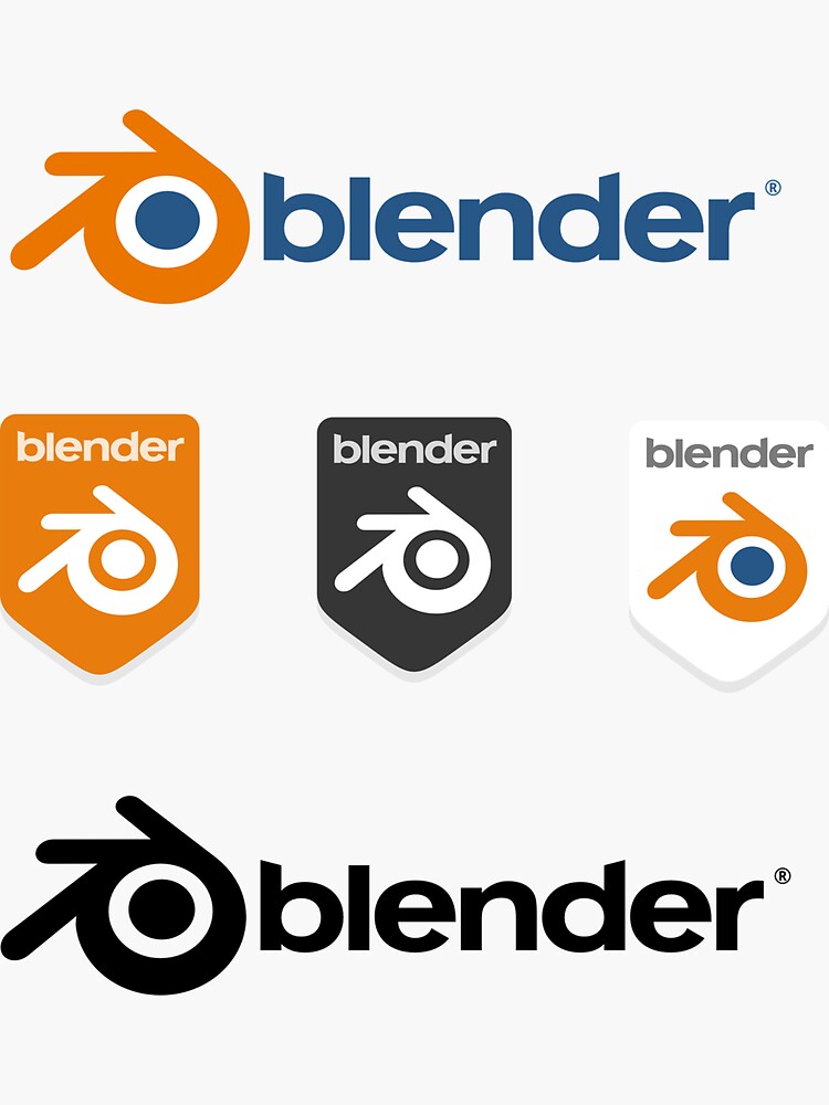 Blender 3D Sticker Set / Blender Logo  Sticker for Sale by rbsupercool