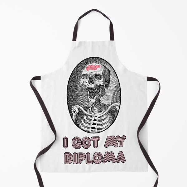 Item preview, 'I got My Diploma' Skull Design - Retro Illustration Design for T-shirts, mugs, phone cases and other accessories designed and sold by Ridiculam Toga.