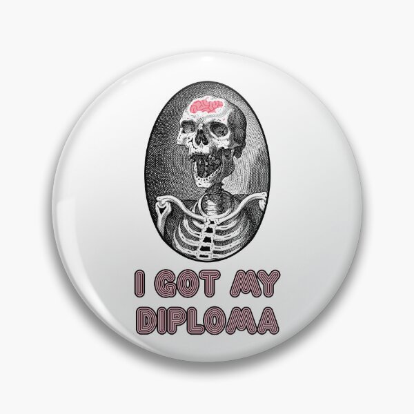 Item preview, 'I got My Diploma' Skull Design - Retro Illustration Design for T-shirts, mugs, phone cases and other accessories designed and sold by Ridiculam Toga.