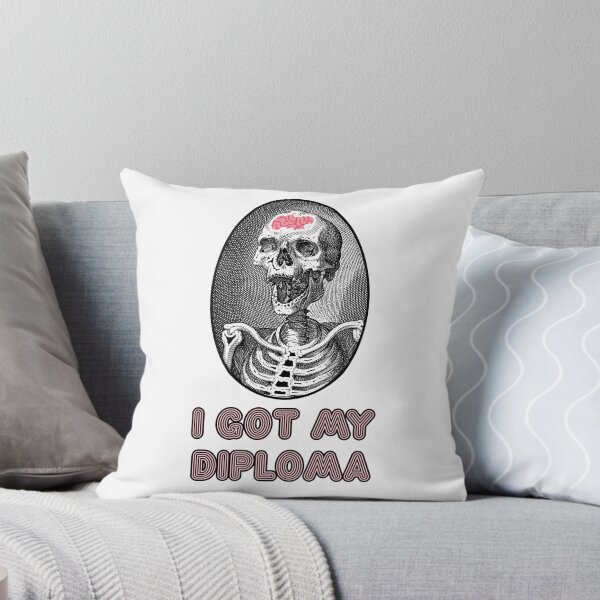 Item preview, 'I got My Diploma' Skull Design - Retro Illustration Design for T-shirts, mugs, phone cases and other accessories designed and sold by Ridiculam Toga.