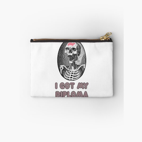 Item preview, 'I got My Diploma' Skull Design - Retro Illustration Design for T-shirts, mugs, phone cases and other accessories designed and sold by Ridiculam Toga.