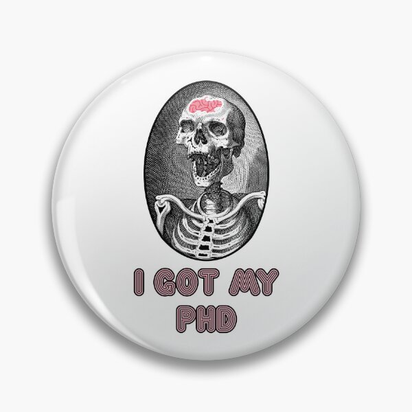 Item preview, 'I Got My PhD' Skull Design - Retro Illustration Design for T-shirts, mugs, phone cases and other accessories designed and sold by Ridiculam Toga.