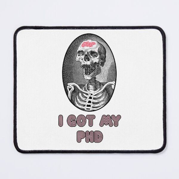 Item preview, 'I Got My PhD' Skull Design - Retro Illustration Design for T-shirts, mugs, phone cases and other accessories designed and sold by Ridiculam Toga.