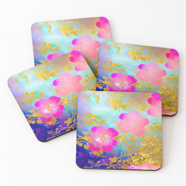 Item preview, Pearlescent Flowers Gold and Purple designed and sold by @adorcharm Modern & Classic AI Art.