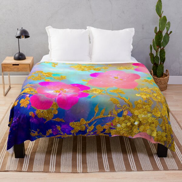 Item preview, Pearlescent Flowers Gold and Purple designed and sold by @adorcharm Modern & Classic AI Art.
