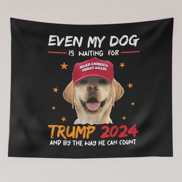 Item preview, Funny Dog Saying Lover Even My Dog Is Waiting For Trump 2024 T-Shirt designed and sold by Knight-Saverin.