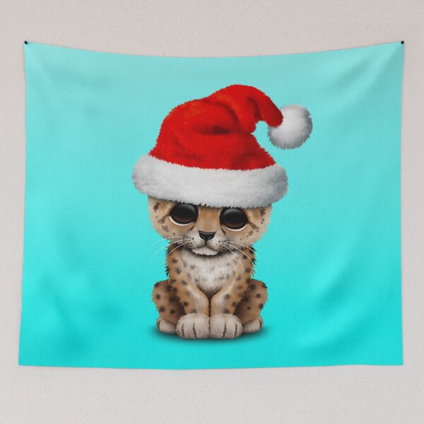 Item preview, Cute Leopard Cub Wearing a Santa Hat designed and sold by JeffBartels.