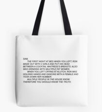 Anonymous Letter to Sammi Tote Bag