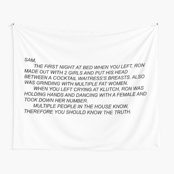 Anonymous Letter to Sammi Tapestry