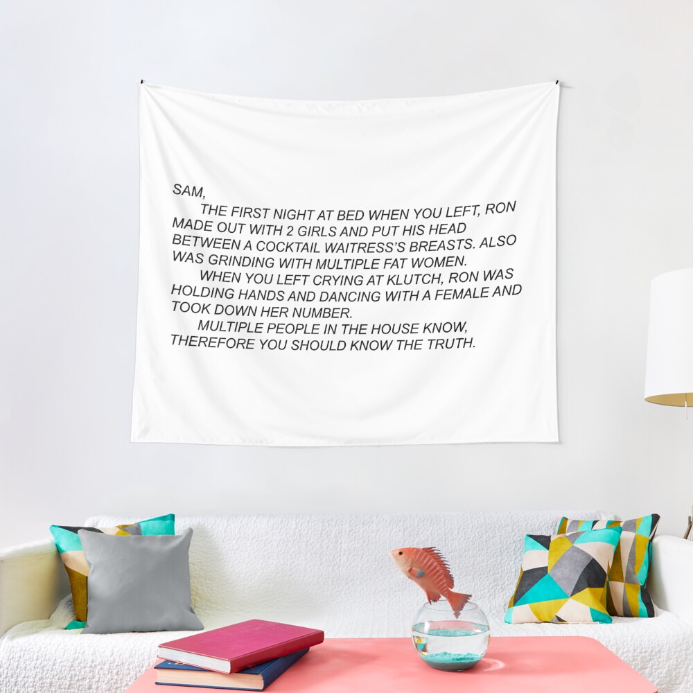 Anonymous Letter to Sammi Tapestry