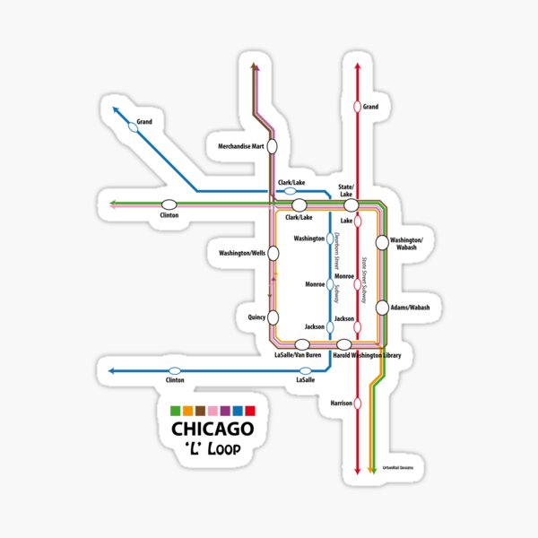 CHICAGO Loop Map Sticker