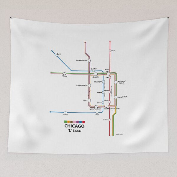 Item preview, CHICAGO Loop Map designed and sold by UrbanRail.