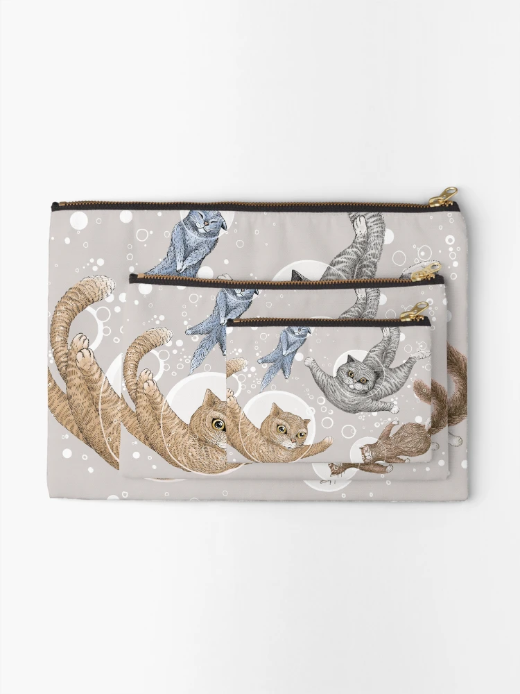 Thumbnail 2 of 4, Zipper Pouch, Cat designed and sold by Ruta.
